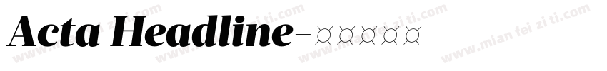 Acta Headline字体转换